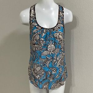 Trina Turk Silk Racer Back Tank Top Size Small